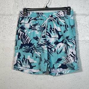 Calvin Klein Men's Island Camo Printed 7" Swim Trunks - Light Blue Medium